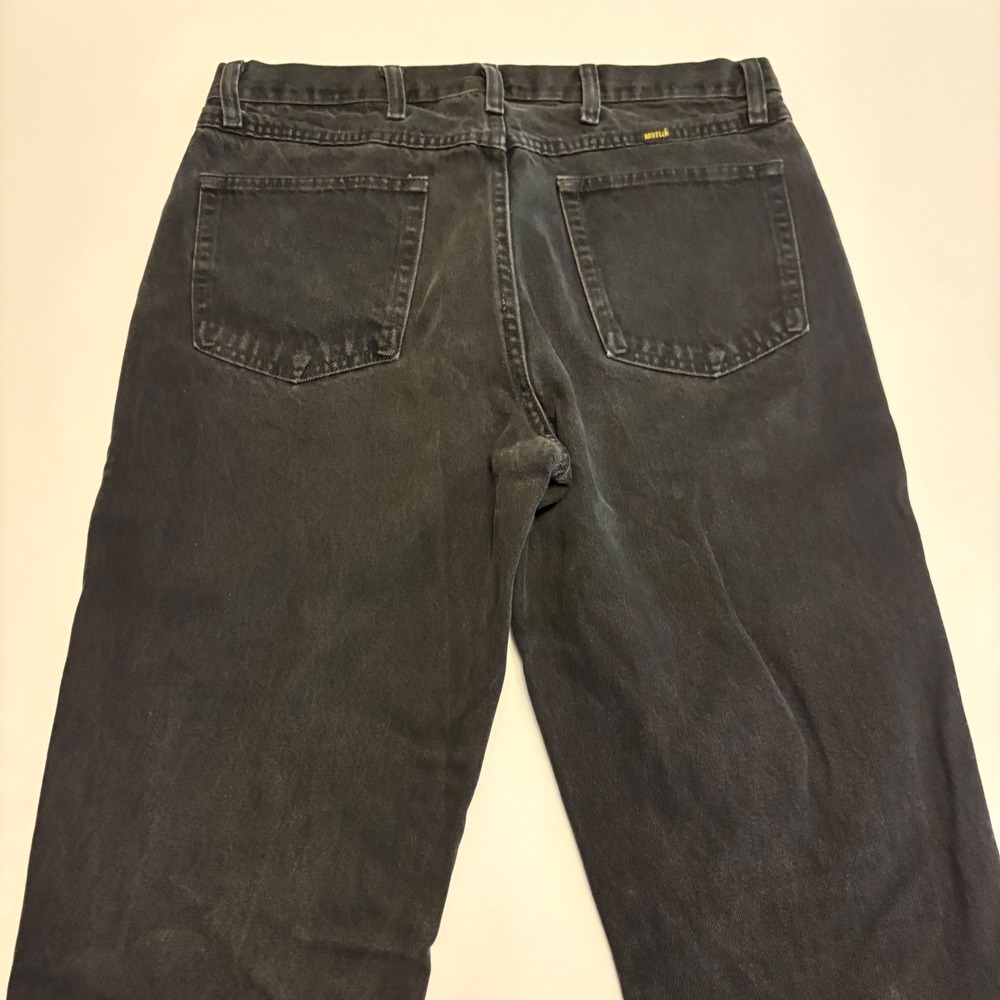 Rustler Jeans Mens 34x36 Black Denim Straight Leg Workwear Pants 100% Cotton